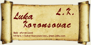 Luka Koronsovac vizit kartica